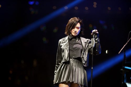 Demi Lovato performing.