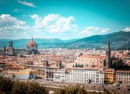 stunning view of Florence Italy and mountains that overlook city
