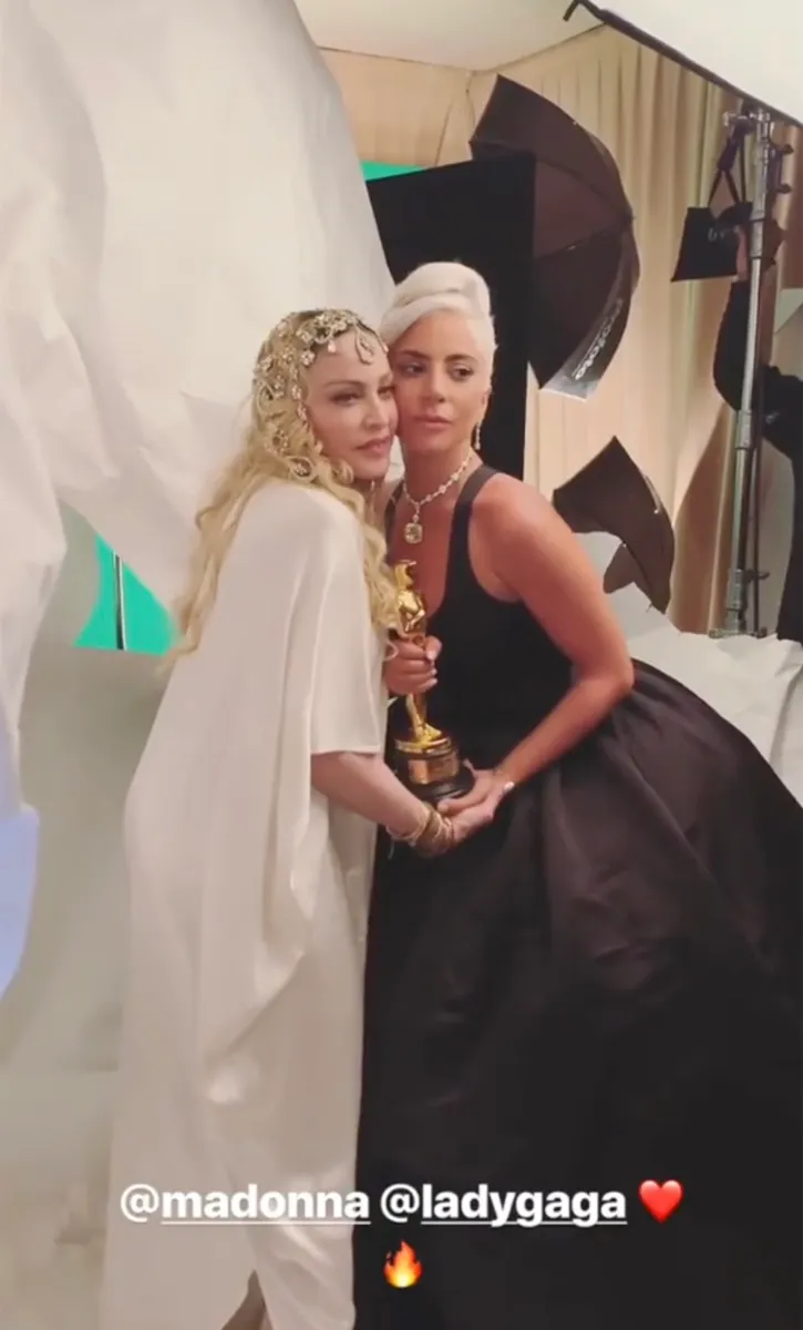 Madonna and Lady Gaga at a 2019 Oscars afterparty