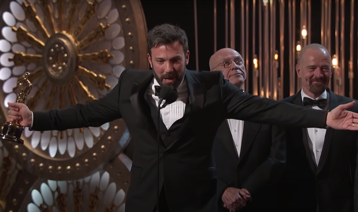 Ben Affleck accepting his Oscar in 2013