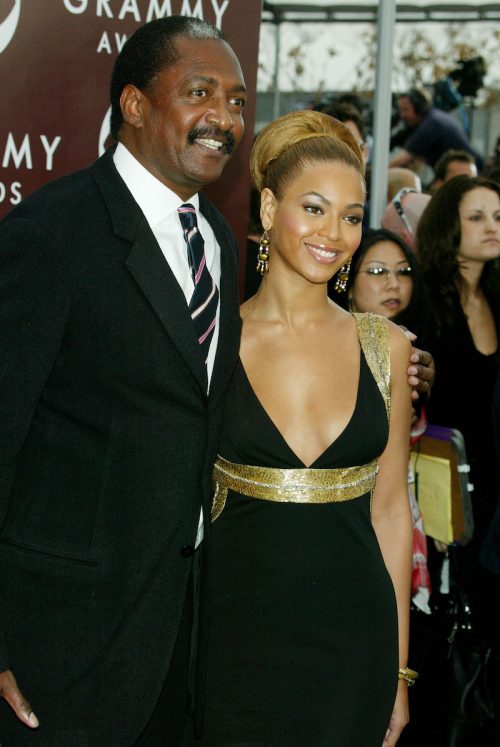 Matthew Knowles and Beyoncé at the 2005 Grammys