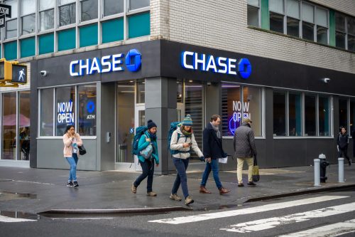 The exterior of a Chase bank branch location in the city