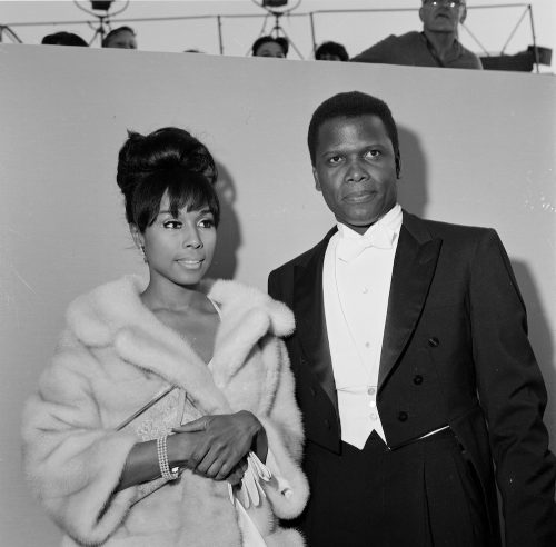 Diahann Carroll and Sidney Poitier at the 1964 Oscars