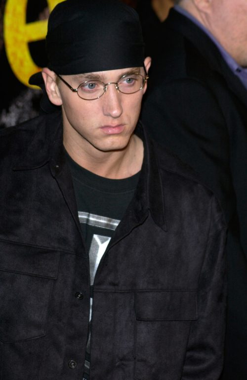 Eminem at the premiere of "8 Mile" in 2002