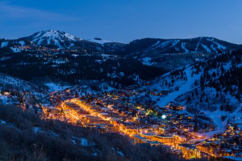 Dusk View of Park City Glowing. 