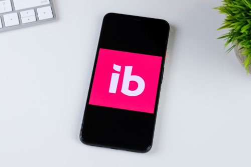 The Ibotta app logo displayed on a smartphone screen.  May 2, 2020, Manhattan, New York, USA.