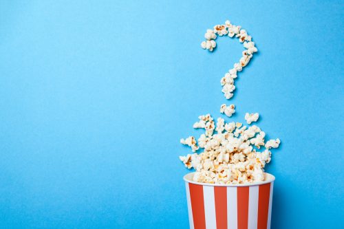 popcorn in shape of a question mark