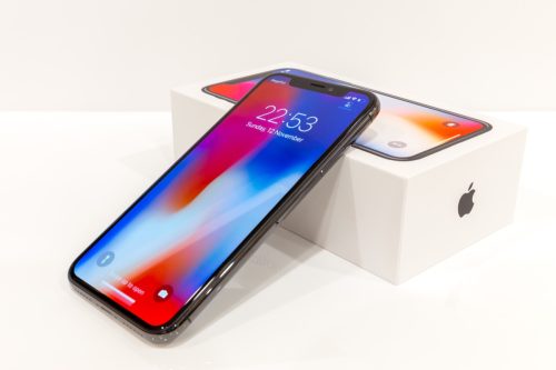 Iphone X smart phone. Latest Apple Iphone 10 mobile phone. Illustrative editorial. Newest Iphone with touch screen, dual vertical camera