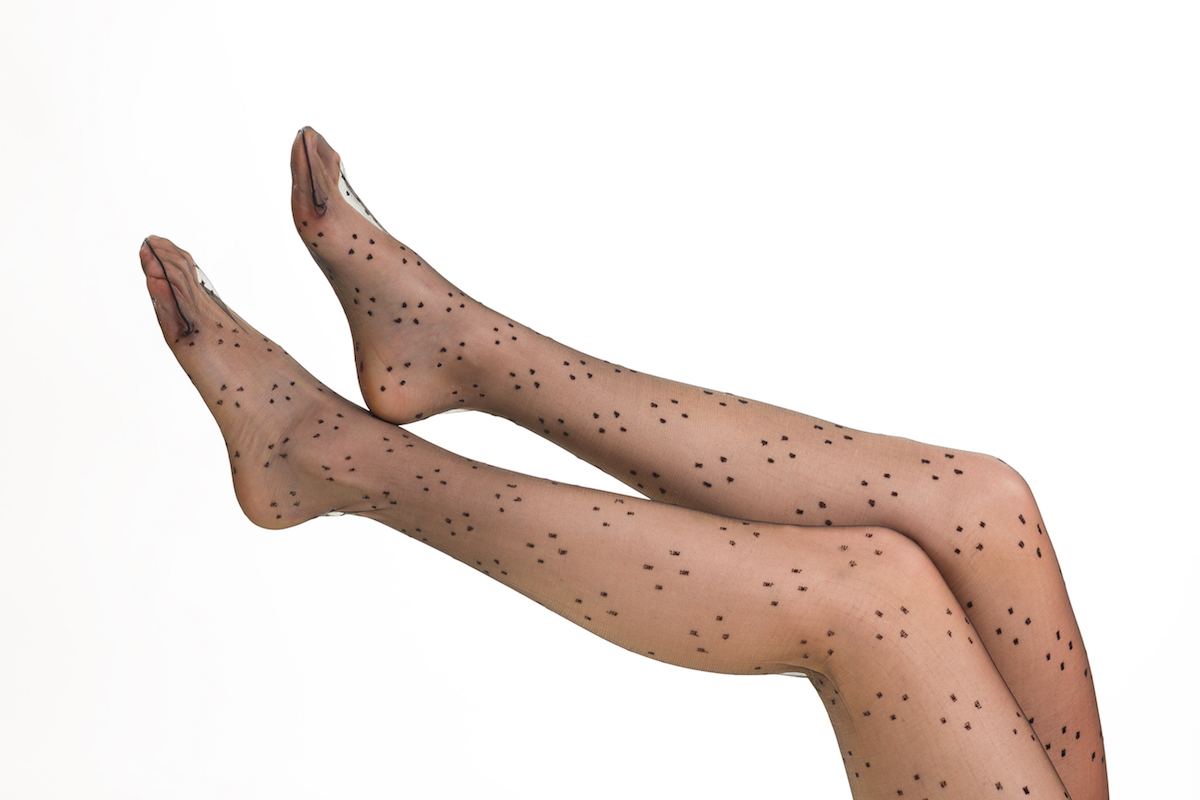 Pantyhose with pattern.