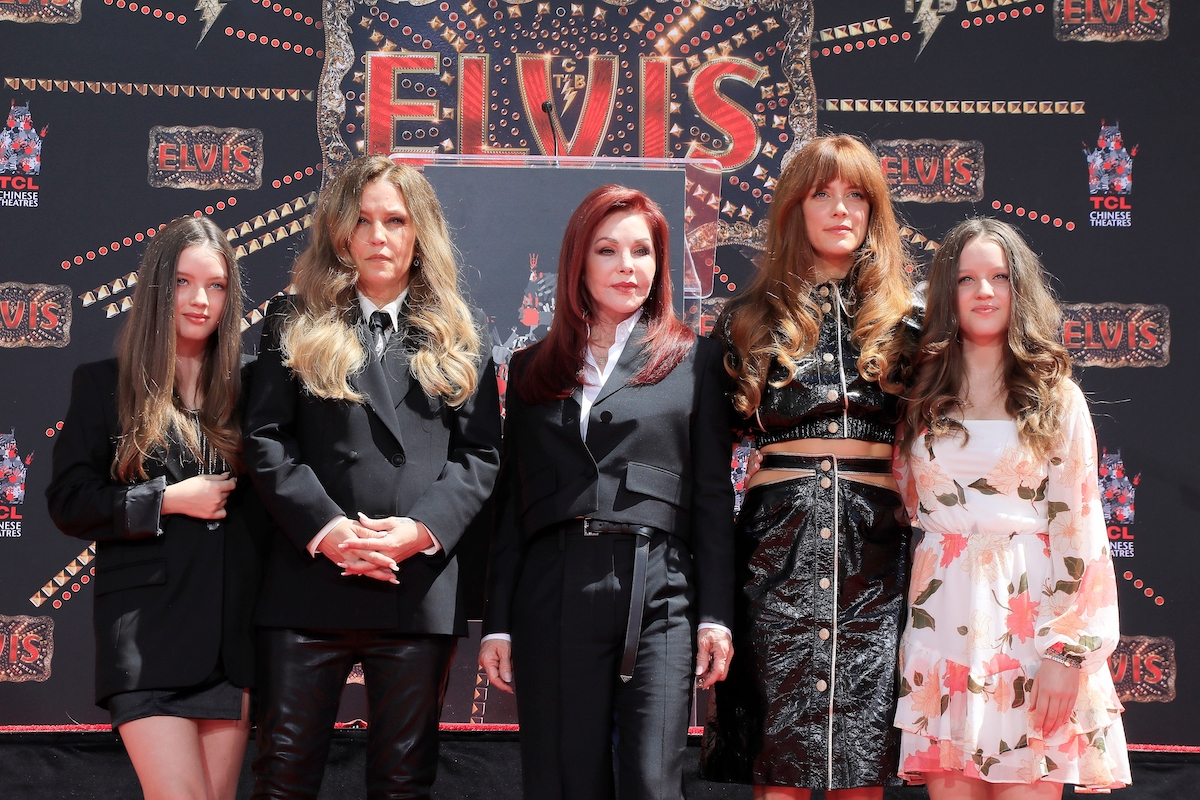 Finley Lockwood, Lisa Marie Presley, Priscilla Presley, Riley Keough, and Harper Lockwood at TCL Chinese Theatre in 2022