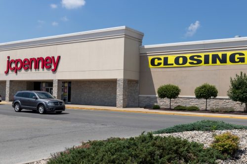 jcpenney store with closing sign