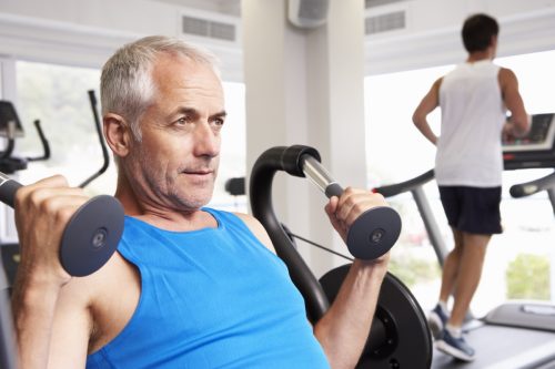 middle-aged man cross training