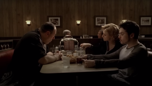 A screenshot from the finale of "The Sopranos"