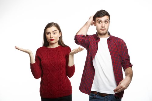 couples struggling to decide about "this or that" questions