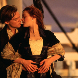 Scene in Titanic of Rose and Jack.