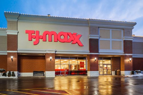 Horizontal View of the T.J.Maxx Storefront and Logo