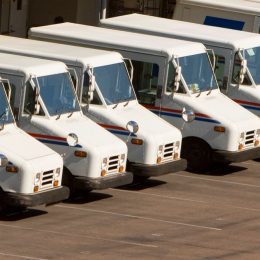 A row of postal cars for USPS