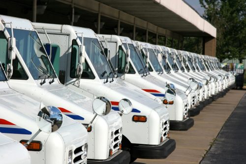 USPS postal delivery trucks
