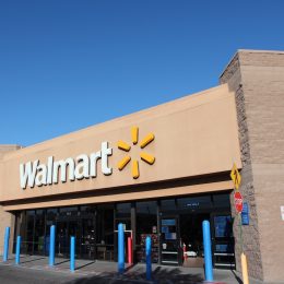 Exterior view of a Walmart store.