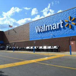 Walmart storefront. Walmart Inc. is American retail corporation operates a chain of hypermarkets, discount department and grocery stores.