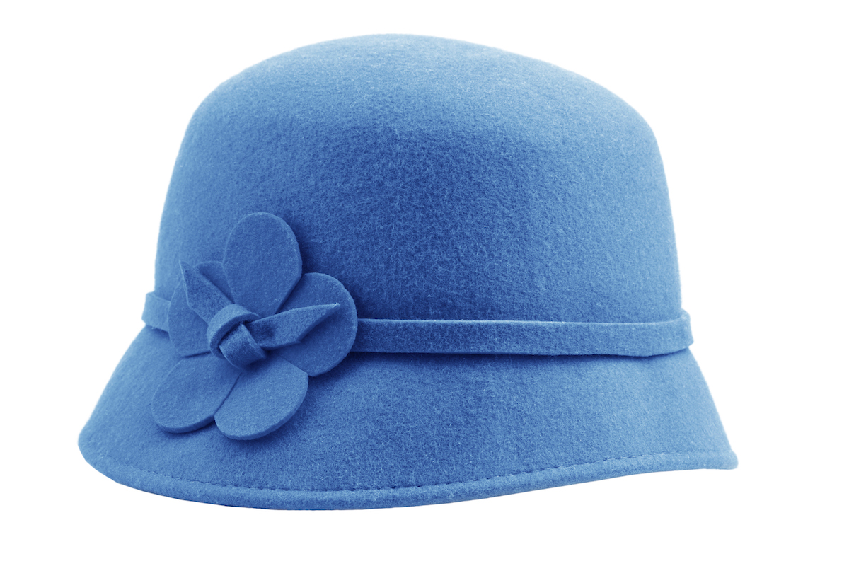 Blue Felt Cloche Hat