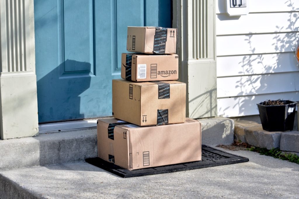 Amazon Packages on Front Porch