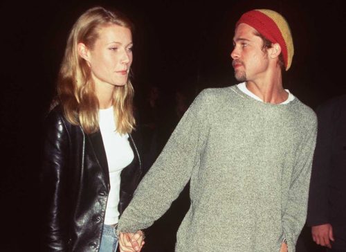 1995 Los Angeles, CA. Gwyneth Paltrow and Brad Pitt at the premiere of "Copycat."