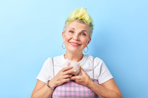 Confident Older Woman with Yellow Hair