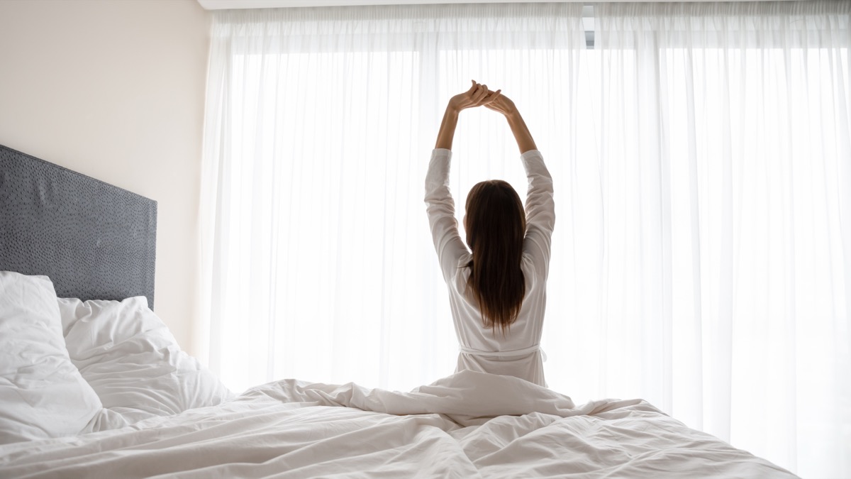 Woman Stretching for Energy in the Morning