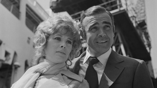 Jill St. John and Sean Connery on the set of Diamonds Are Forever in 1971