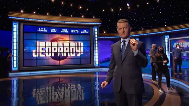 Ken Jennings on the Jeopardy! set