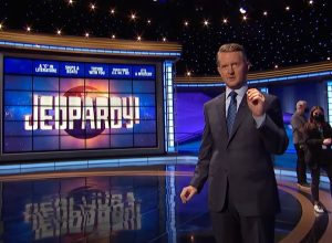 Ken Jennings on the Jeopardy! set