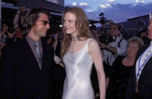 Nicole Kidman and Tom Cruise on a red carpet together.