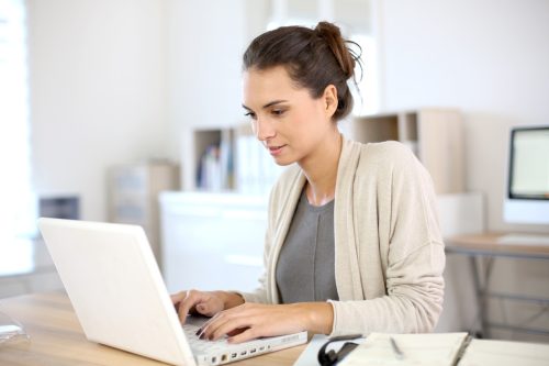 Young Woman Working Independently