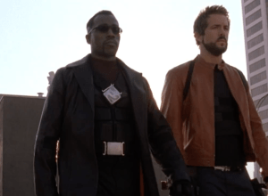Wesley Snipes and Ryan Reynolds in "Blade: Trinity"
