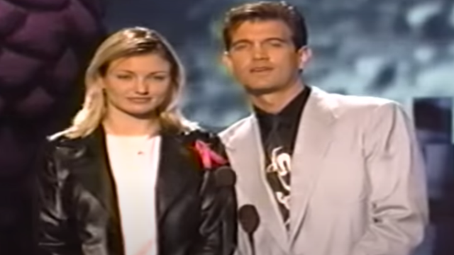 Cameron Diaz and Chris Isaak at the 1995 MTV Movie Awards