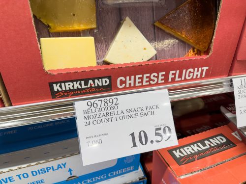 Costco cheese with price tag