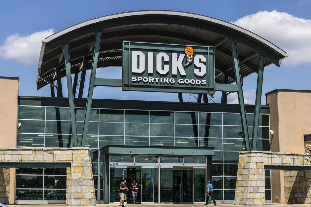 The storefront of a Dick's Sporting Goods location