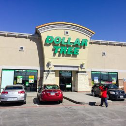 Dollar Tree store in Texas with customer walking in from parking lot