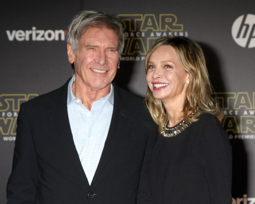 Harrison Ford and Calista Flockhart at the premiere of "Star Wars: The Force Awakens" in 2015