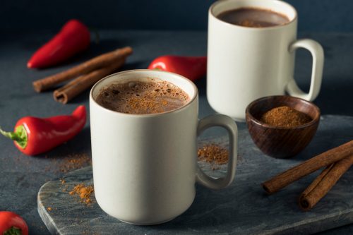 Homemade Holiday Spicy Mexican Hot Chocolate with Cinnamon