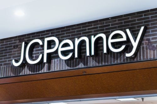JCPenney sign on top of brick and mortar store