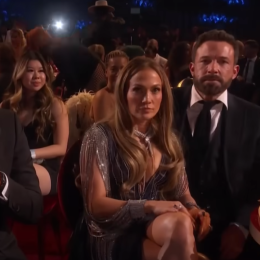 Trevor Noah, Jennifer Lopez, and Ben Affleck at the 2023 Grammys