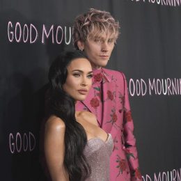Megan Fox and Machine Gun Kelly at the premiere of "Good Mourning" in 2022