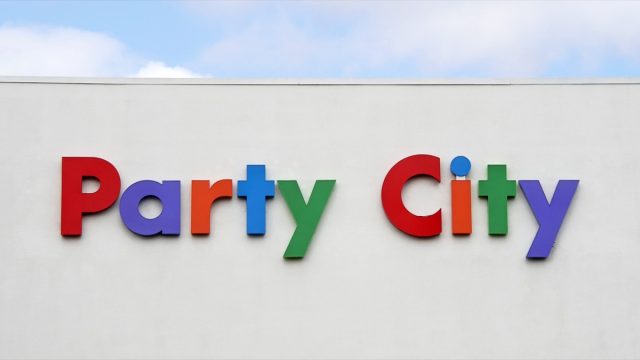 Party City Discount Super Store Sign. Party City is an American retail chain of party supply stores.