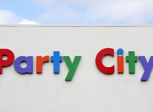 Party City Discount Super Store Sign. Party City is an American retail chain of party supply stores.
