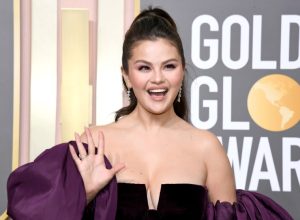 selena gomez on the red carpet at the golden globes