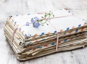 stack of vintage love letters