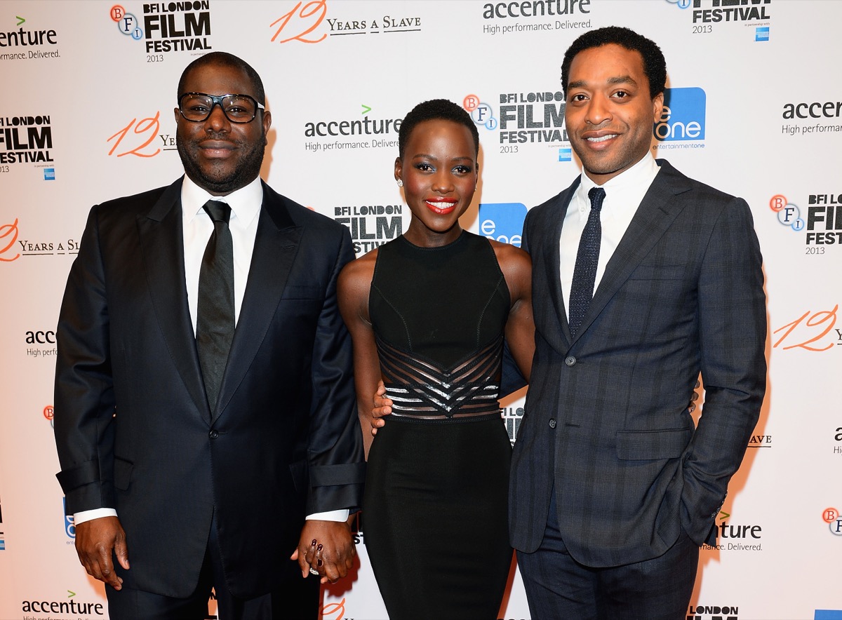 Steve McQueen, Lupita Nyong'o, and Chiwetel Ejiofor in 2013