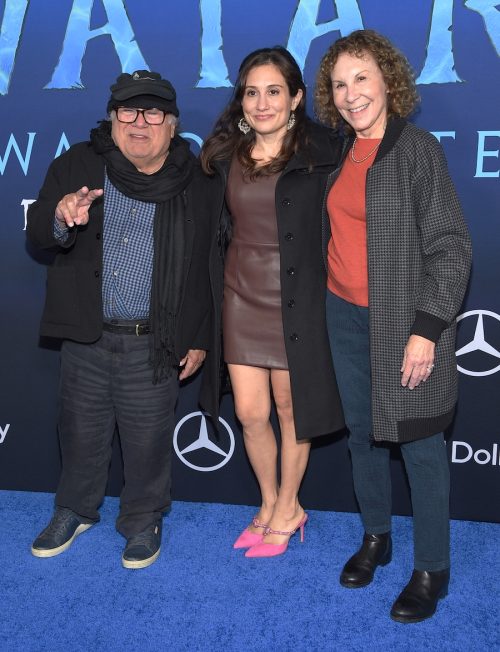 Danny DeVito, Lucy DeVito, and Rhea Perlman at the premiere of "Avatar: The Way of Water" in 2022